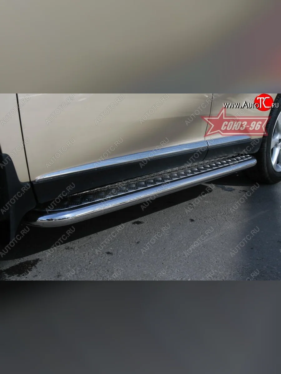 Защита порогов с алюминиевым листом Souz-96 Lexus RX350 AL10 дорестайлинг (2008-2012)  в Перми Пермском крае