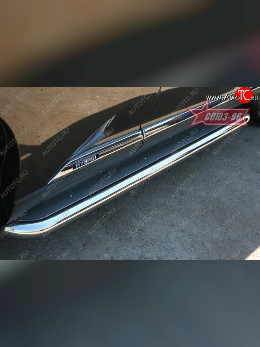 Защита порогов с листом Souz-96 (d60).  Lexus RX450H (2009-2012) AL10  в Самаре Самарской области