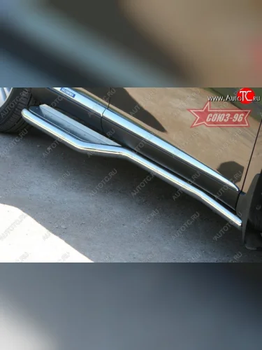 Защита порогов с листом (под задние двери) Souz-96 (d60). Lexus RX450H  AL10 (2009-2012) дорестайлинг