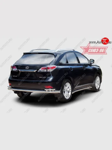 Защита заднего бампера из длинной трубы и двух боковых уголков (d60х42) Souz-96 Lexus RX  270 (2015-2019) AL20 дорестайлинг