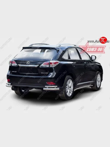 Защита заднего бампера из двух боковых уголков диаметром 60 и 42 мм Souz-96 Lexus RX  270 (2015-2019) AL20 дорестайлинг