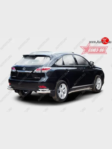 Двойная защита заднего бампера из боковых уголков (d76х42) Souz-96 Lexus RX  270 (2015-2019) AL20 дорестайлинг