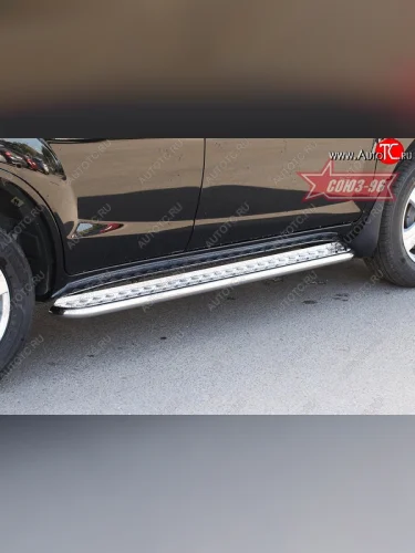 Защита порогов с листом Souz-96 (d42). Lifan X60 дорестайлинг (2011-2015)