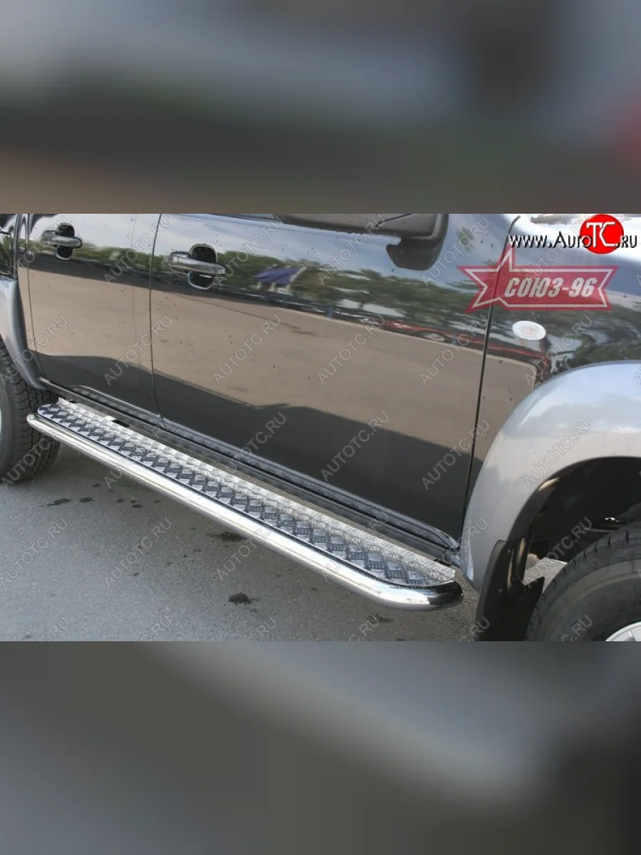 Защита порогов с листом Souz-96 (d60). Mazda BT-50 (2006-2011)  в Керчи Республика Крым