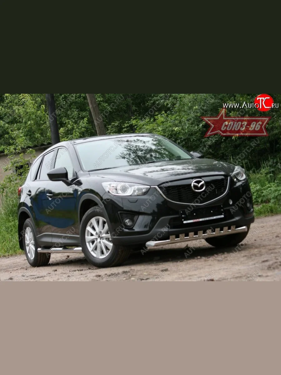 Защита переднего бампера с декоративными элементами (d60) Souz-96 Mazda CX-5 KE дорестайлинг (2011-2014)  с доставкой в г. Керчь