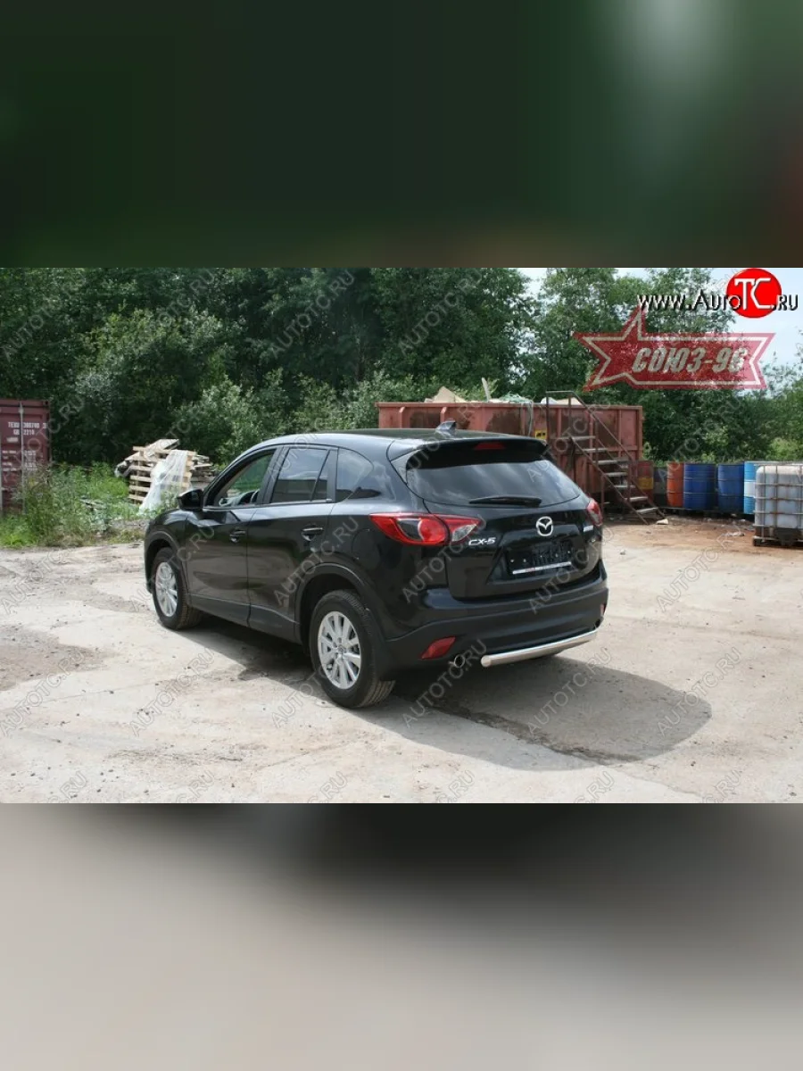 Защита заднего бампера из овальной трубы Souz-96 (d75x42) Mazda CX-5 KE дорестайлинг (2011-2014)  с доставкой в г. Керчь