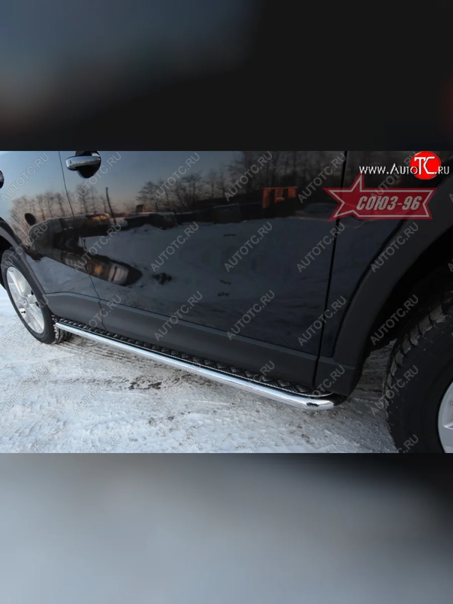 Защита порогов с листом Souz-96 (d42). Mazda CX-5 KE дорестайлинг (2011-2014)  в Перми Пермском крае