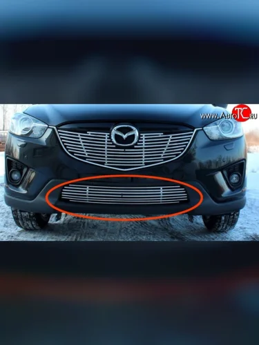 Декоративные элементы воздухозаборника Souz-96 (Хром 10 мм) Mazda CX-5  KE (2011-2017) дорестайлинг, рестайлинг