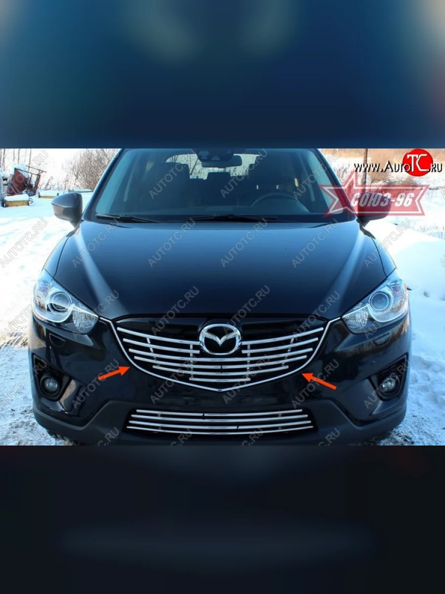 Декоративный элемент решетки радиатора Souz-96 (d16)  Mazda CX-5 (2011-2017) KE  в Самаре Самарской области
