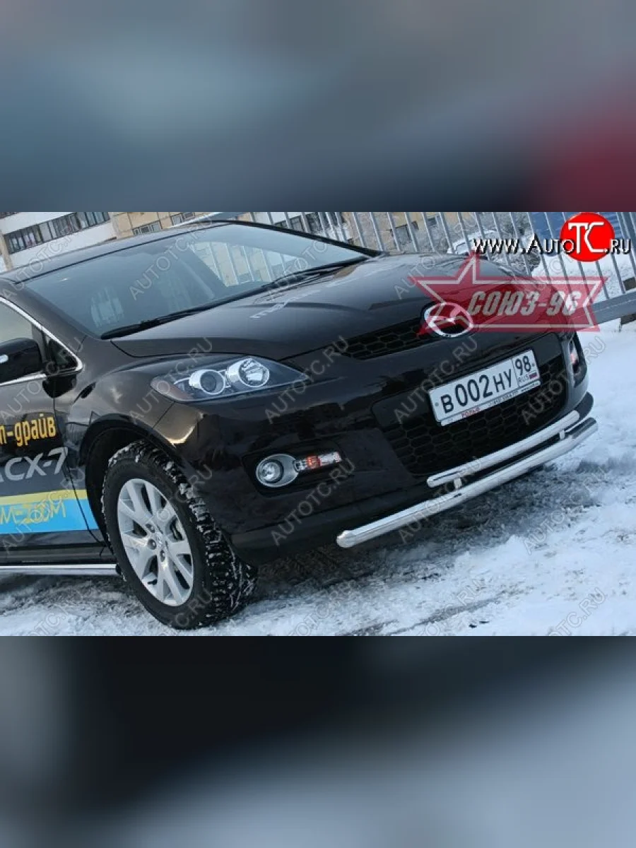 Защита переднего бампера двойная Souz-96 (d460/42)  Mazda CX-7 (2006-2010) ER  в Самаре Самарской области