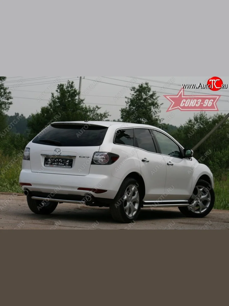 Защита заднего бампера Souz-96 (d60) Mazda CX-7 ER рестайлинг (2010-2012)  в Перми Пермском крае