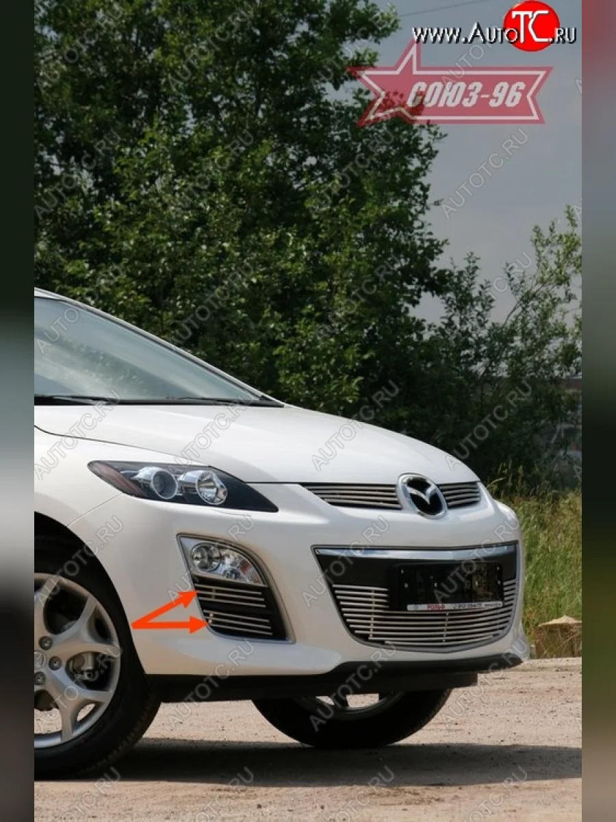 Декоративные элементы боковых в боковые воздуховодыов бампера Souz-96 (d10) Mazda CX-7 ER рестайлинг (2010-2012)  в Керчи Республика Крым