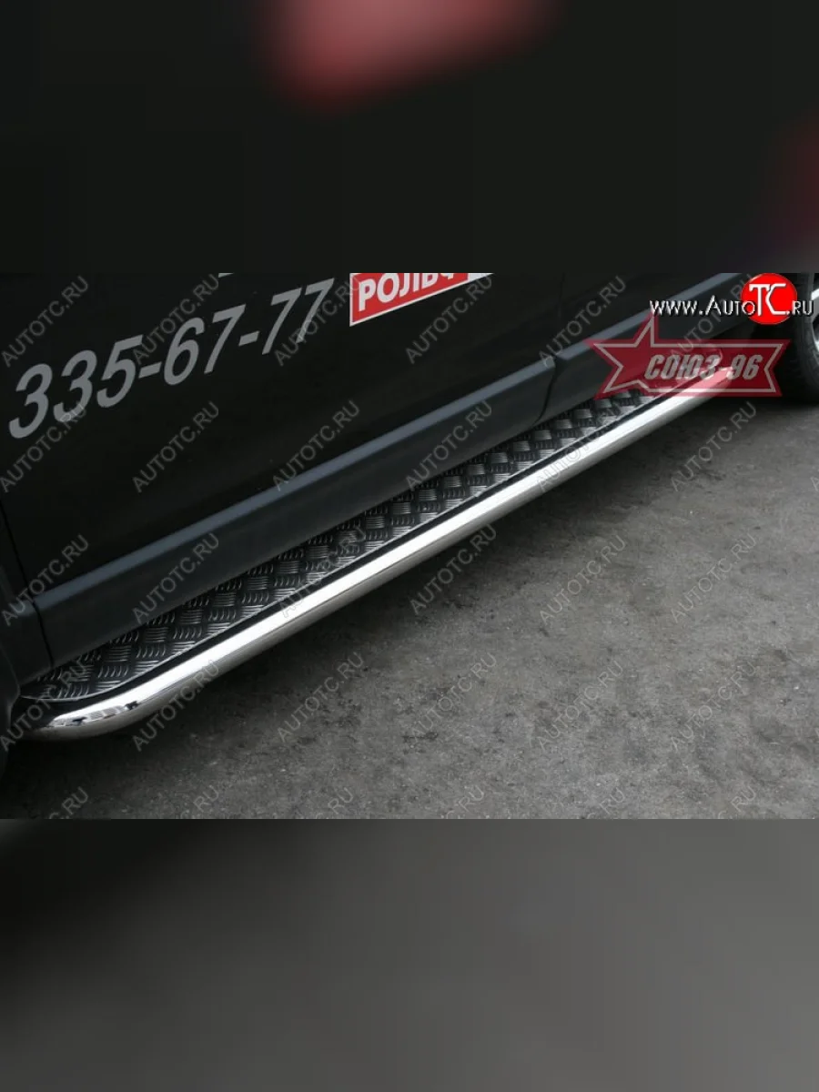 Защита порогов с листом Souz-96 (d60). Mazda CX-9 TB дорестайлинг (2007-2009)  с доставкой в г. Керчь