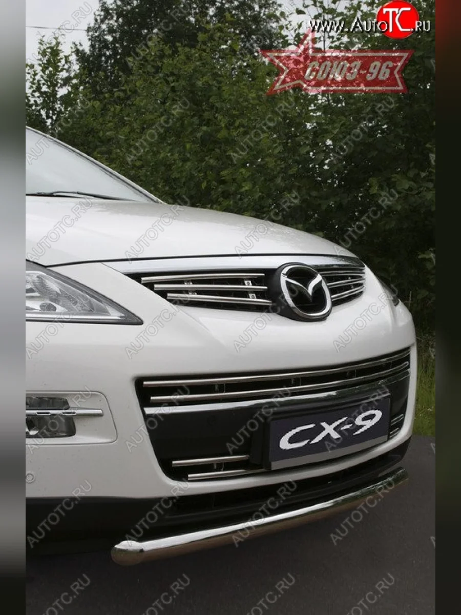 Декоративные элементы решетки радиатора Souz-96 (d16) Mazda CX-9 TB дорестайлинг (2007-2009)  в Керчи Республика Крым