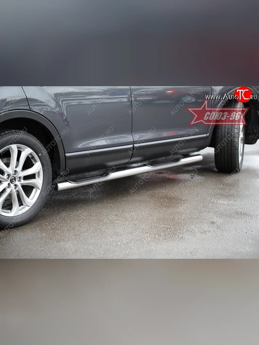 Защита порогов с проступью Souz-96 (d76)  Mazda CX-9 (2007-2009) TB  в Самаре Самарской области