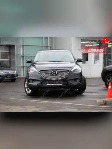 Декоративный элемент решетки радиатора Souz-96 (d10) Mazda CX-9 TB дорестайлинг (2007-2009)