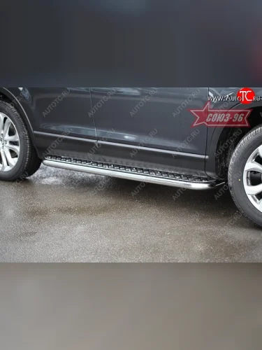 Защита порогов с листом рестайлинг Souz-96 (d60). Mazda CX-9 TB дорестайлинг (2007-2009)