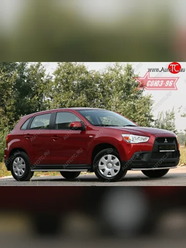 Защита переднего бампера одинарная Souz-96 (d42) Mitsubishi ASX дорестайлинг (2010-2012)