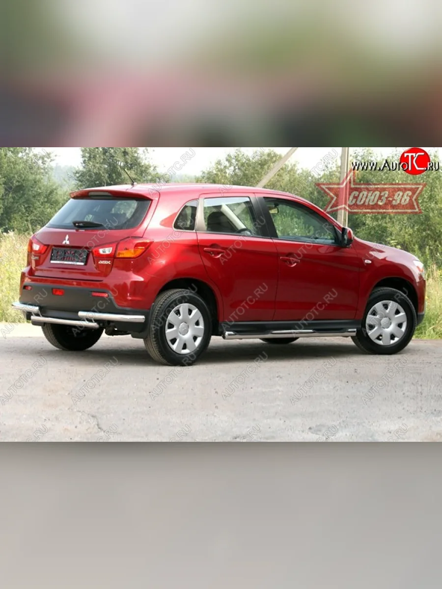 Защита заднего бампера Souz-96 (d60) Mitsubishi ASX дорестайлинг (2010-2012)  в Перми Пермском крае