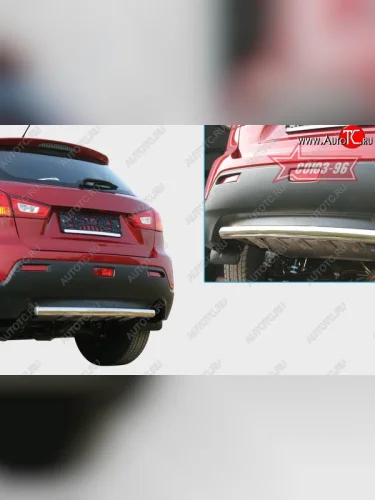 Защита заднего бампера Souz-96 (d60) Mitsubishi ASX дорестайлинг (2010-2012)