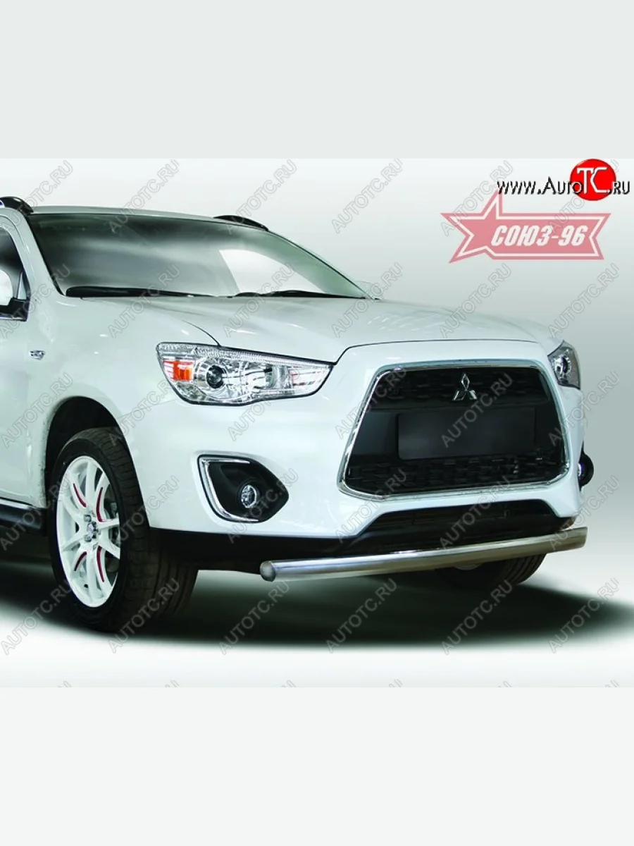 Защита переднего бампера одинарная из овальной трубы Souz-96 (d75х42).  Mitsubishi ASX (2013-2016)  в Самаре Самарской области