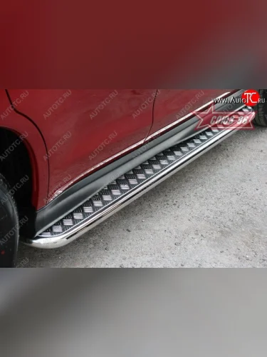 Защита порогов с листом Souz-96 (d42). Mitsubishi ASX дорестайлинг (2010-2012)