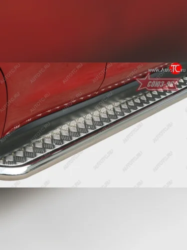 Защита порогов с листом Souz-96 (d60). Mitsubishi ASX дорестайлинг (2010-2012)