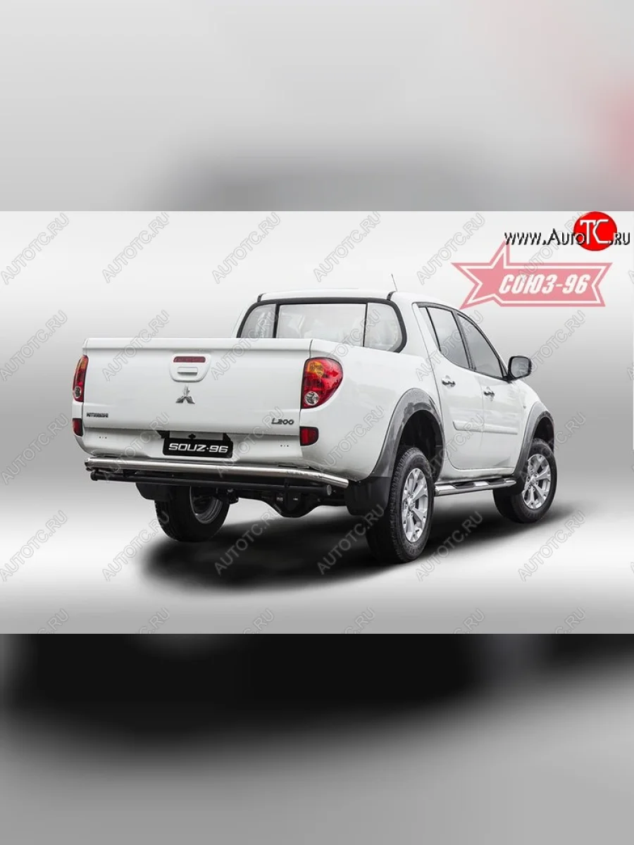 Одинарная защита заднего бампера d60 Souz-96 Mitsubishi L200 5 KK,KL дорестайлинг (2015-2019)  в Перми Пермском крае