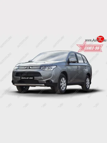 Защита переднего бампера одинарная Souz-96 (d60). Mitsubishi Outlander GF дорестайлинг (2012-2014)