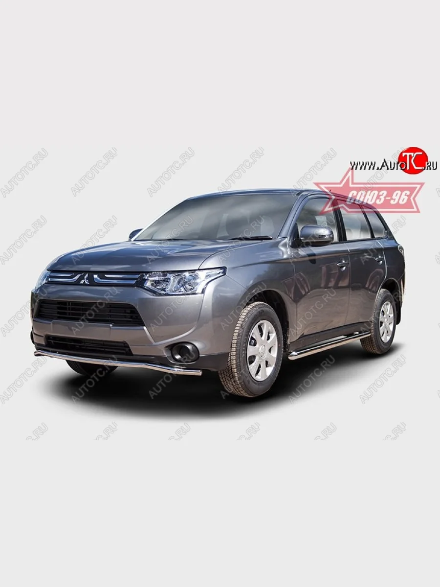 Защита переднего бампера диаметр трубы 42 мм Premium Souz-96 Mitsubishi Outlander GF дорестайлинг (2012-2014)  в Перми Пермском крае