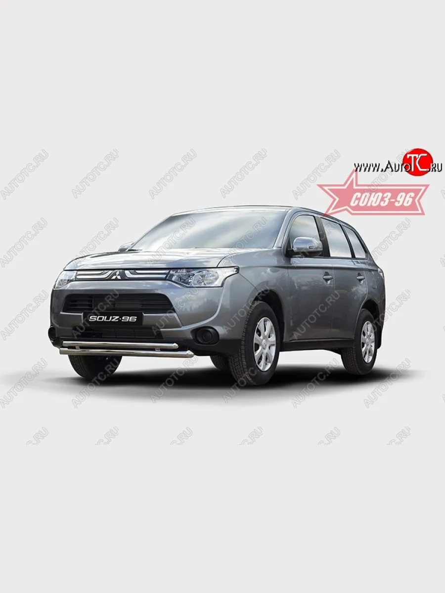 Защита переднего бампера одинарная Souz-96 (d60/42). Mitsubishi Outlander GF дорестайлинг (2012-2014)  в Перми Пермском крае