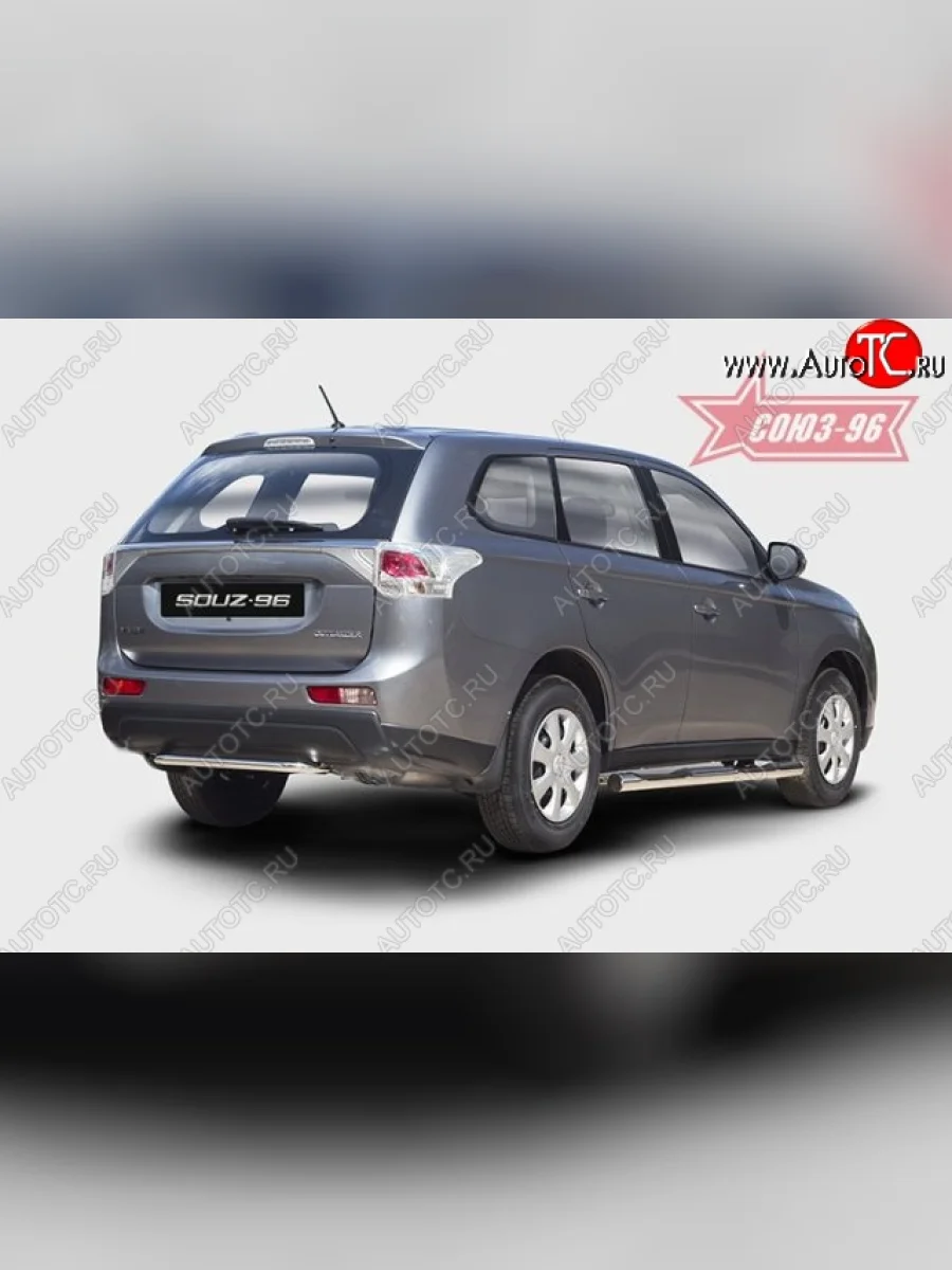 Узкая защита заднего бампера (d42) Souz-96 Mitsubishi Outlander GF дорестайлинг (2012-2014)  в Перми Пермском крае