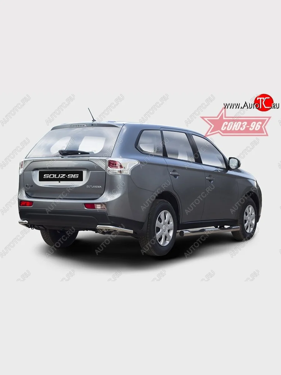 Защита заднего бампера из боковых уголков диаметром 42 мм SOUZ-96 Mitsubishi Outlander GF дорестайлинг (2012-2014)  в Керчи Республика Крым