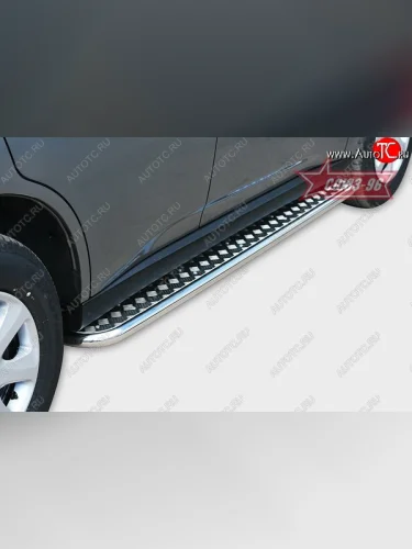 Защита порогов с листом Souz-96 (d42). Mitsubishi Outlander GF дорестайлинг (2012-2014)