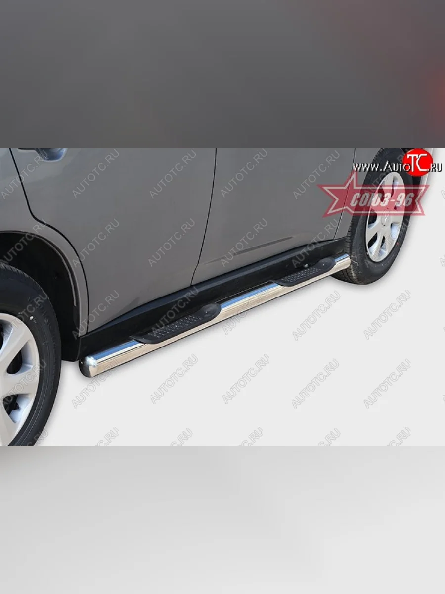 Защита порогов с проступью Souz-96 (d76) Mitsubishi Outlander GF дорестайлинг (2012-2014)  в Перми Пермском крае