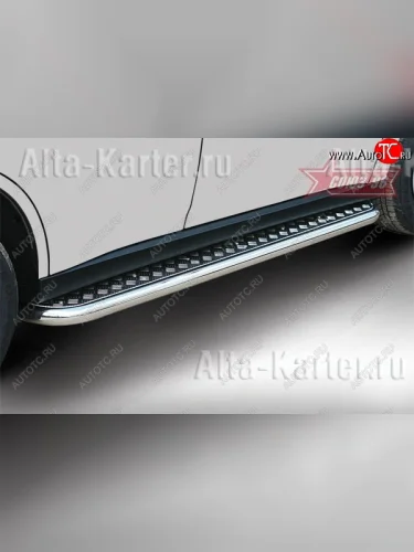 Защита порогов с листом Souz-96 (d60). Mitsubishi Outlander GF дорестайлинг (2012-2014)