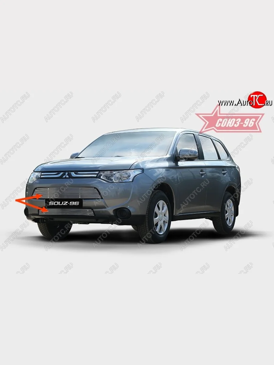Декоративный элемент воздухозаборника Souz-96 (d10) Mitsubishi Outlander GF дорестайлинг (2012-2014)  в Перми Пермском крае