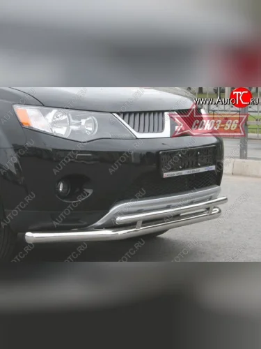 Защита переднего бампера двойная Souz-96 (d460/42) Mitsubishi Outlander  XL (2005-2009) (CW)  дорестайлинг