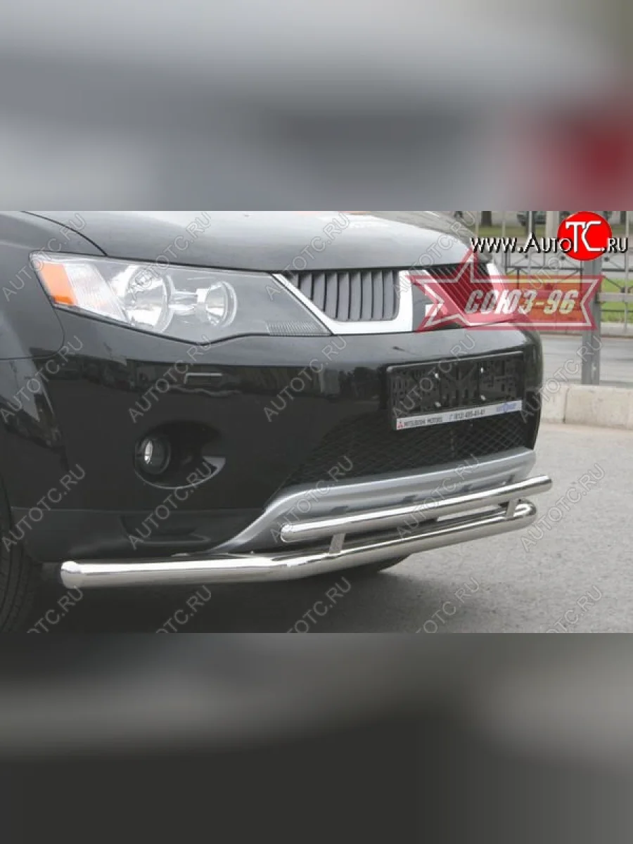 Защита переднего бампера двойная Souz-96 (d460/42)  Mitsubishi Outlander (2005-2009) XL  в Самаре Самарской области