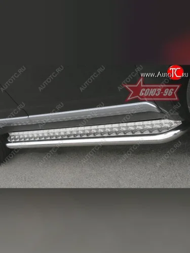 Защита порогов с листом Souz-96 (d60). Mitsubishi Outlander  XL (2005-2009) (CW)  дорестайлинг