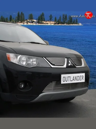 Декоративная вставка воздухозаборника Novline Mitsubishi Outlander  XL (2005-2009) (CW)  дорестайлинг