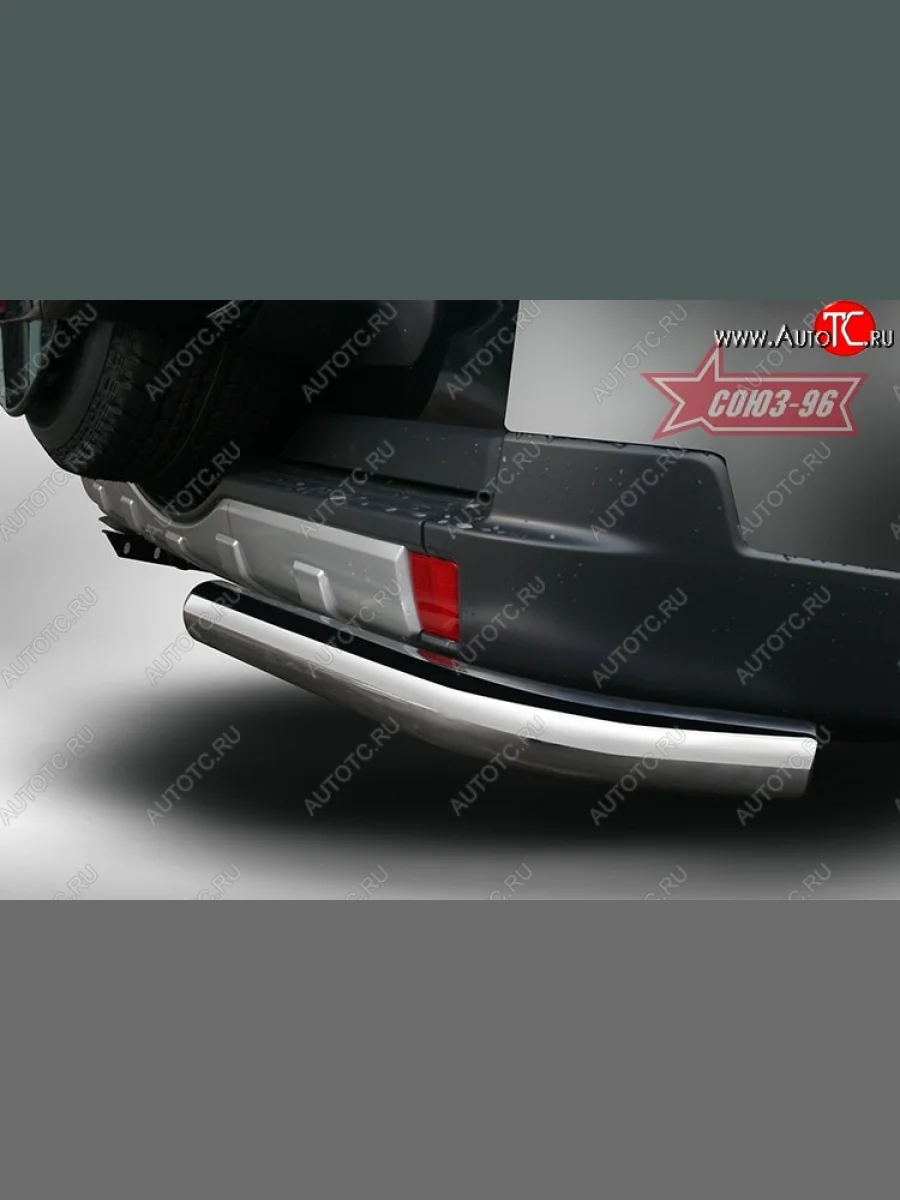 Защита заднего бампера из боковых уголков Souz-96 (d76) Mitsubishi Pajero 4 V90 2-ой рестайлинг (2014-2020)  в Керчи Республика Крым