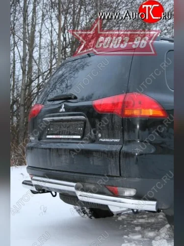 Двойная защита заднего бампера от Souz-96 d76x76 Mitsubishi Pajero Sport  PB (2008-2013) дорестайлинг