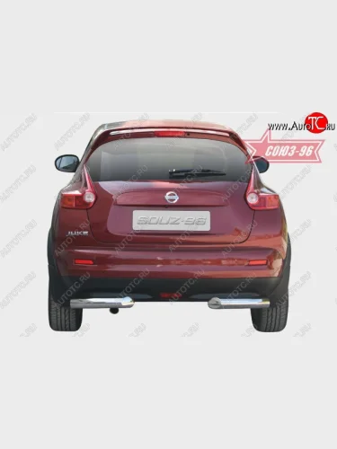 Защита заднего бампера Souz-96 4х2 (d76) Nissan Juke  1 YF15 (2010-2020) дорестайлинг, рестайлинг