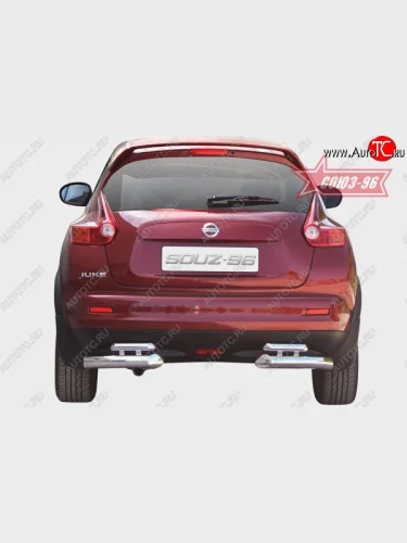 Защита заднего бампера Souz-96 (d76/42) Nissan Juke  1 YF15 (2010-2020) дорестайлинг, рестайлинг