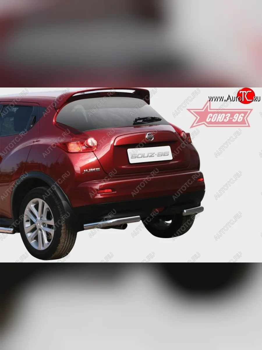 Защита заднего бампера Souz-96 (d60) Nissan Juke 1 YF15 дорестайлинг (2010-2014)  в Воронеже Воронежской области