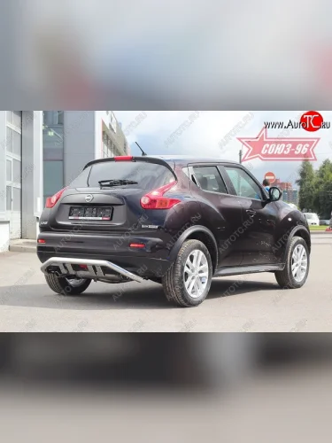 Защита заднего бампера с элементами из профиля 4х4 Souz-96 (d60) Nissan Juke  1 YF15 (2010-2020) дорестайлинг, рестайлинг