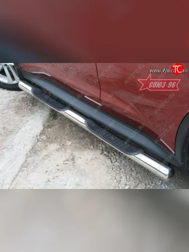 Защита порогов с проступью 4х4 Souz-96 (d76) Nissan Juke  1 YF15 (2010-2020) дорестайлинг, рестайлинг