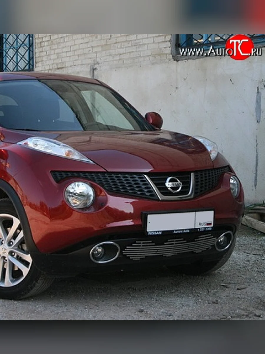 Декоративная вставка воздухозаборника Souz-96 нержавеющая сталь  Nissan Juke (2010-2014) 1 YF15 (Хром 10 мм)  в Самаре Самарской области
