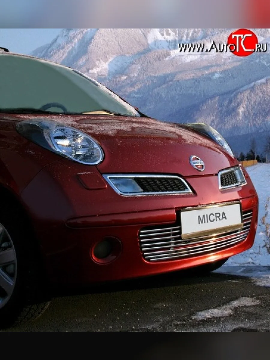 Декоративная вставка воздухозаборника Novline  Nissan Micra (2007-2010) K12  в Керчи Республика Крым